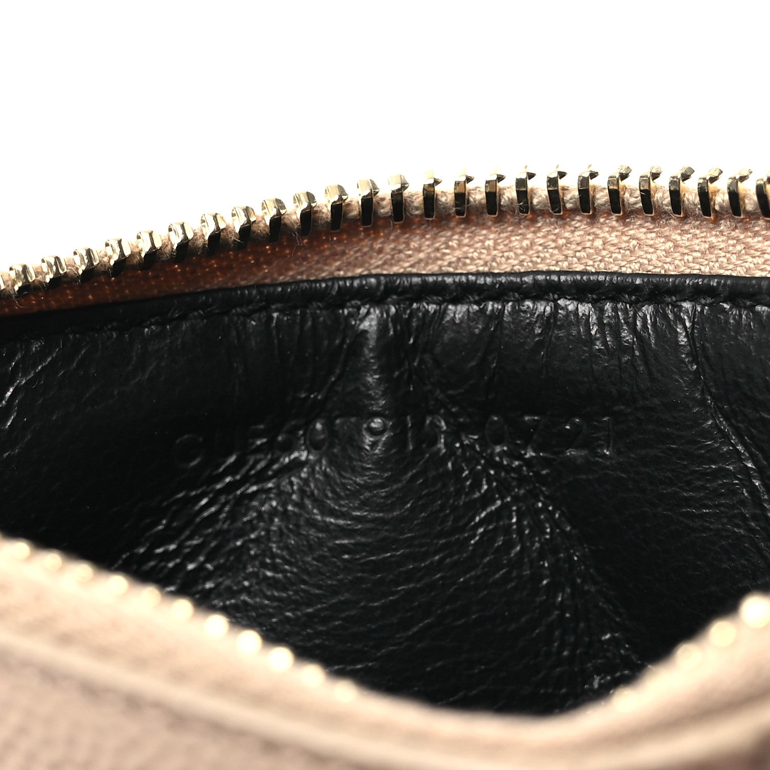 Saint Laurent Monogram Grain de Poudre 5 Fragments Zip Pouch Card Holder Dark Beige 7 of 9