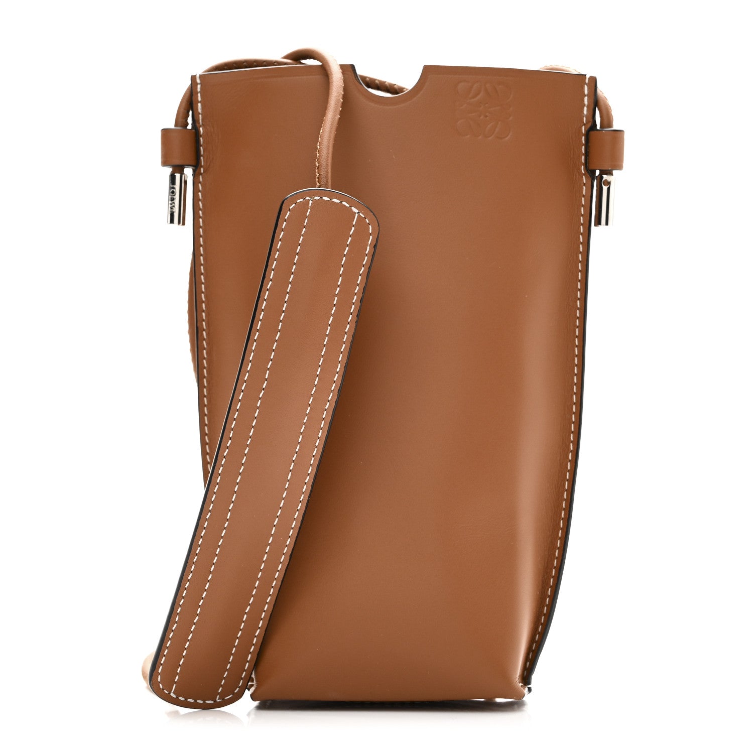 Loewe Smooth Calfskin Anagram Phone Pouch Tan 1 of 7