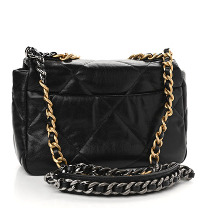 Chanel Shiny Goatskin Quilted Medium Chanel 19 Flap Black 3 of 11