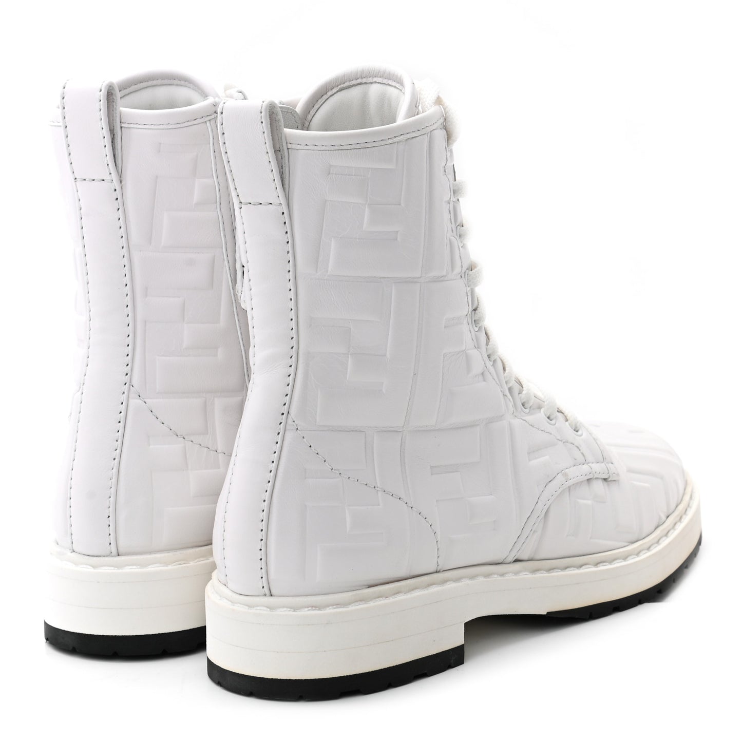 Nappa FF Embossed Womens Biker Boots 37 Snow