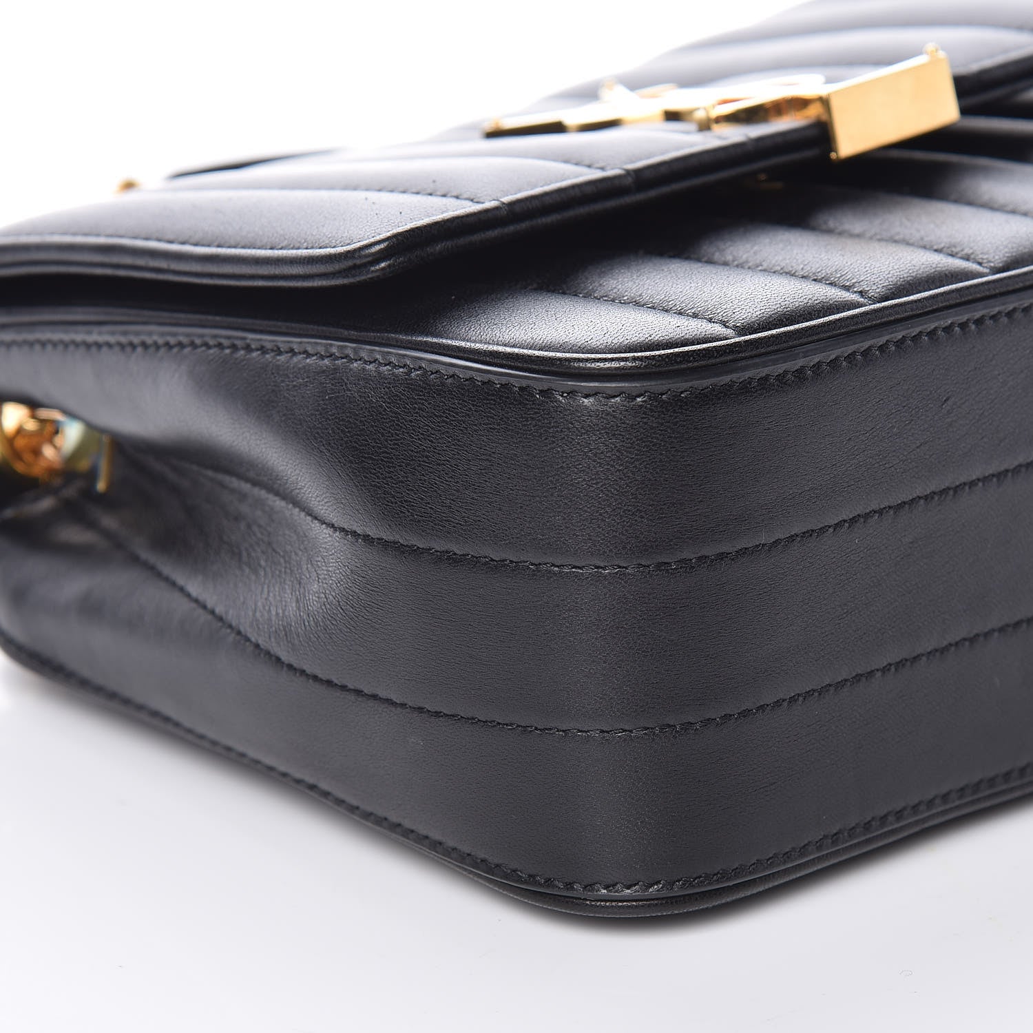 Saint Laurent Lambskin Matelasse Monogram Medium Vicky Chain Bag Black 8 of 9