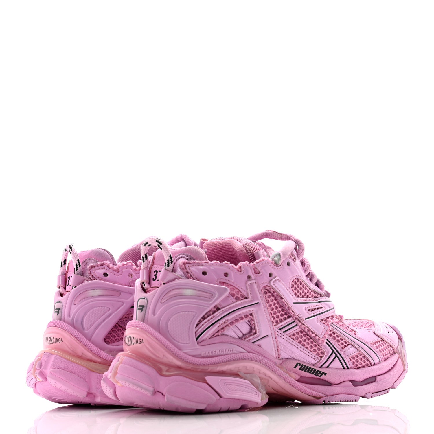 Balenciaga Mesh Rubber Distressed Womens Runner Sneakers 37 Multicolor 4 of 9