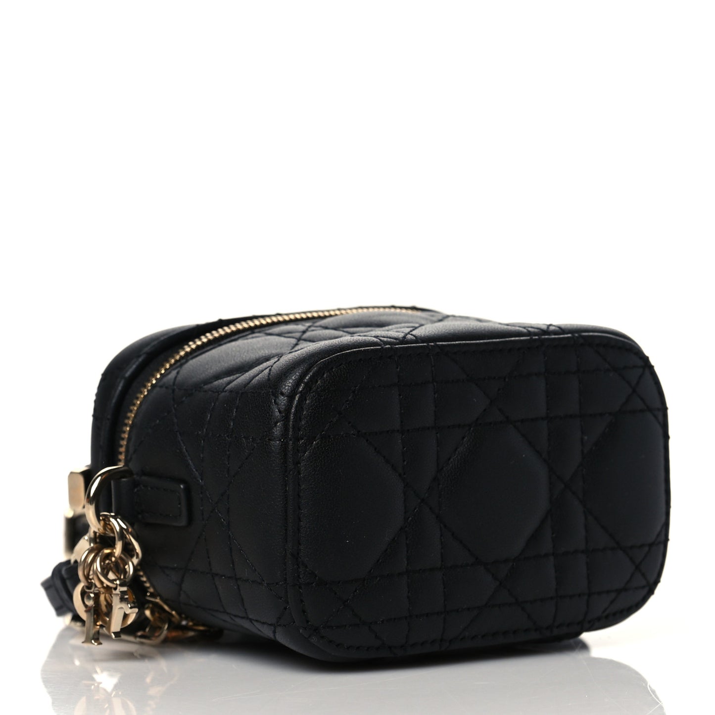 Lambskin Cannage Micro Lady Dior Vanity Case Black