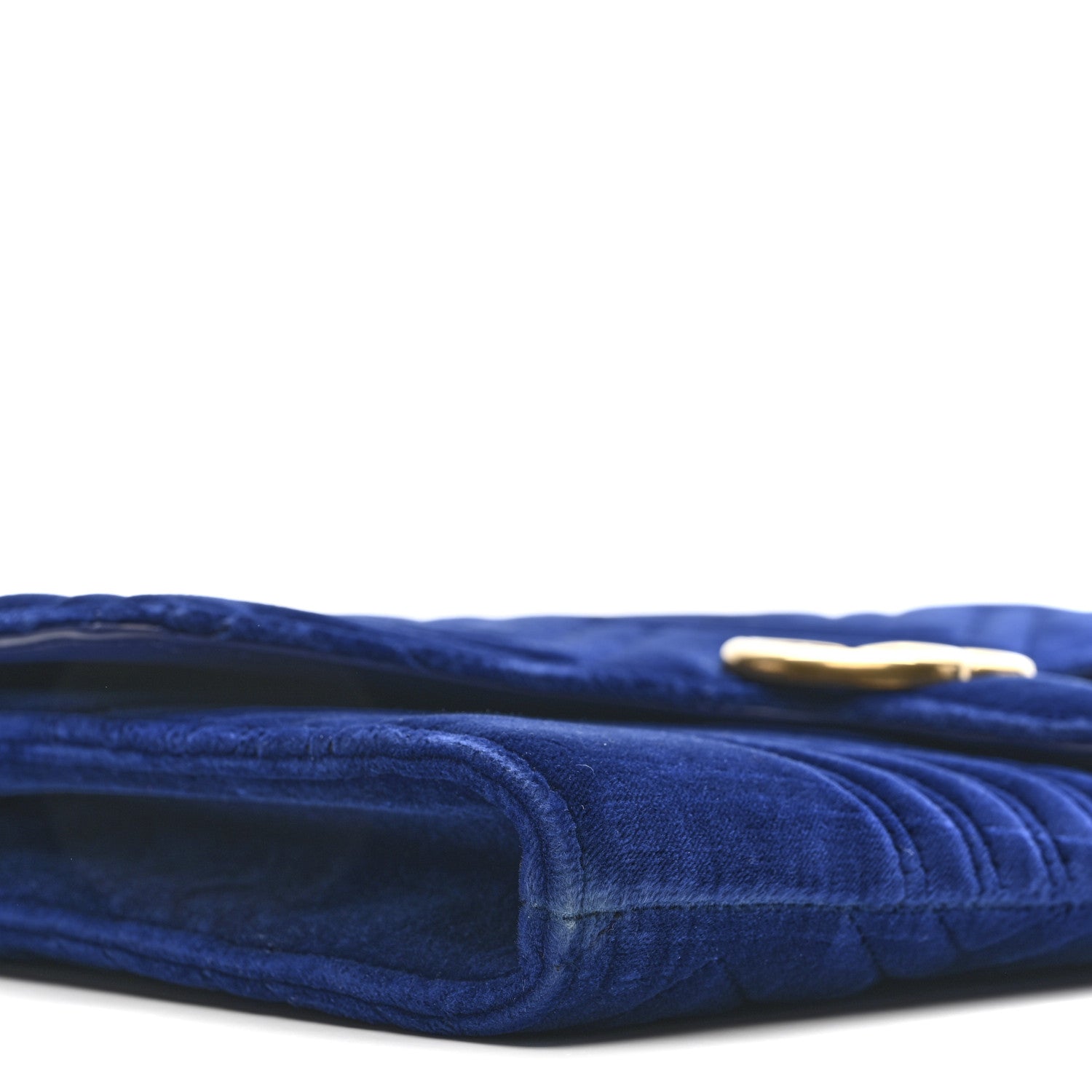 Gucci Velvet Matelasse GG Marmont Clutch Cobalt Blue 8 of 12