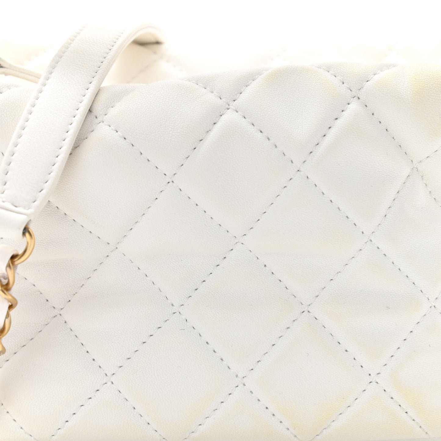 Lambskin Quilted Small Perfect Meeting Hobo White