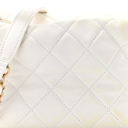 Chanel Lambskin Quilted Small Perfect Meeting Hobo White 8 of 11