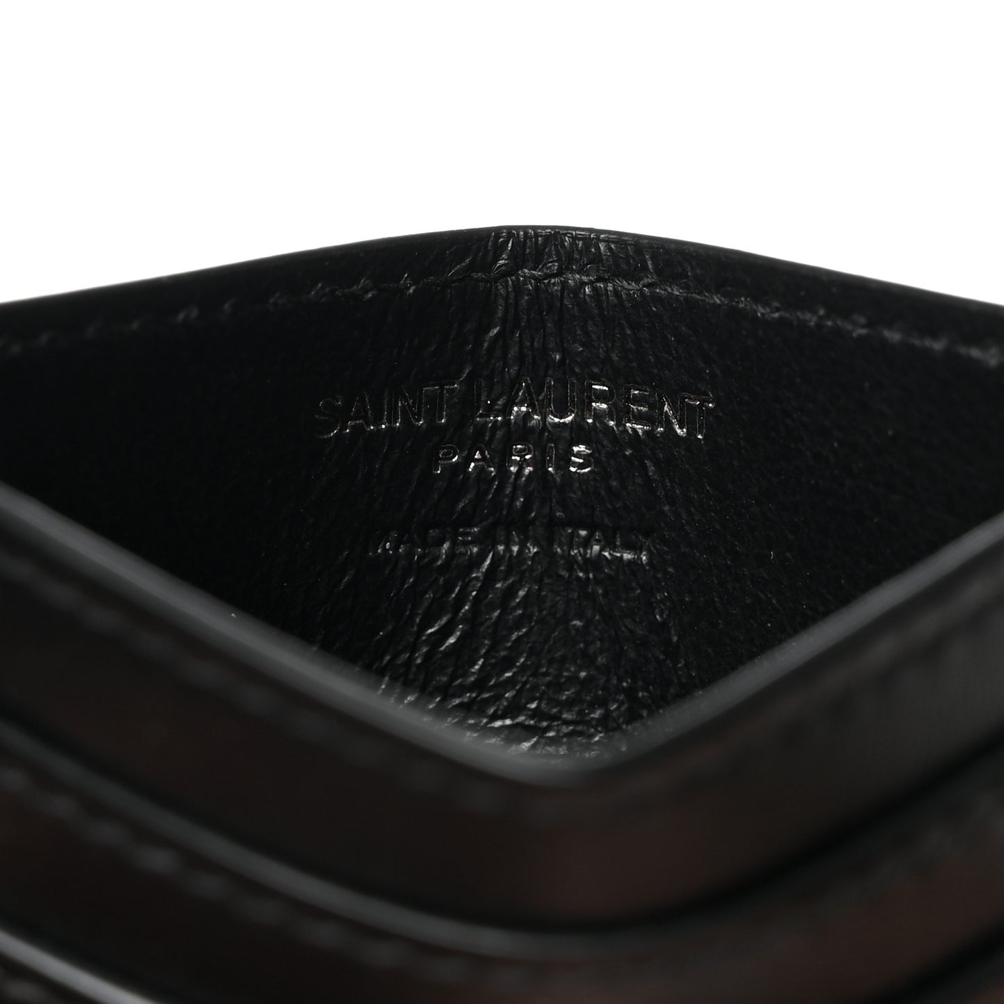 Calfskin Tiny Cassandre Credit Card Case Black