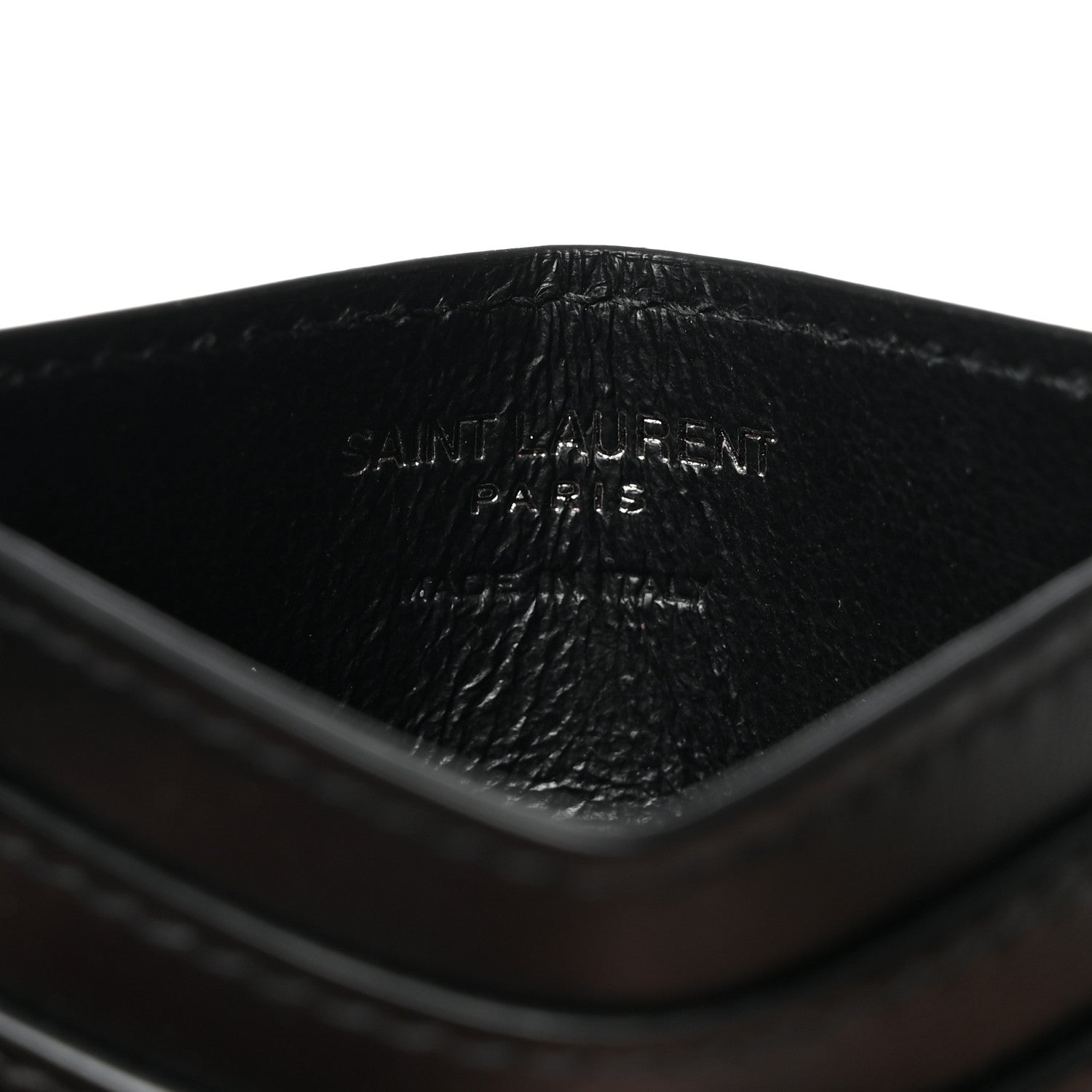 Saint Laurent Calfskin Tiny Cassandre Credit Card Case Black 6 of 7