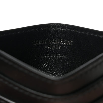 Saint Laurent Calfskin Tiny Cassandre Credit Card Case Black 6 of 7
