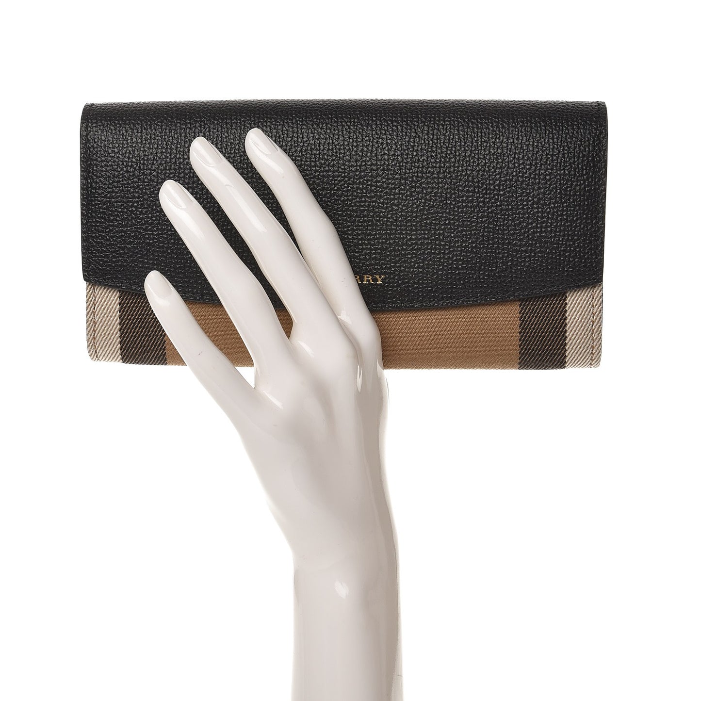 Calfskin House Check Porter Continental Wallet Black