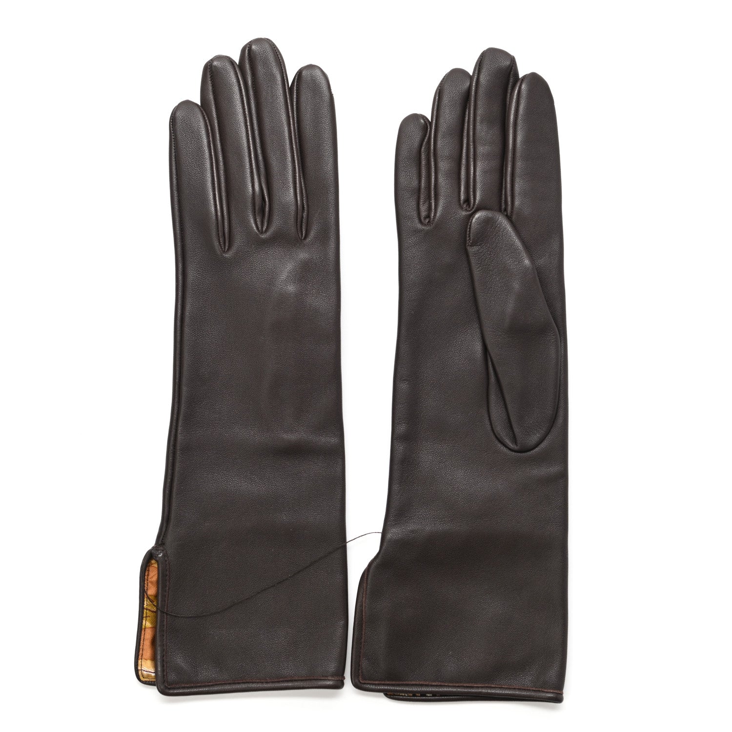 Hermes Lambskin Silk Lined Gloves 7 1 of 6
