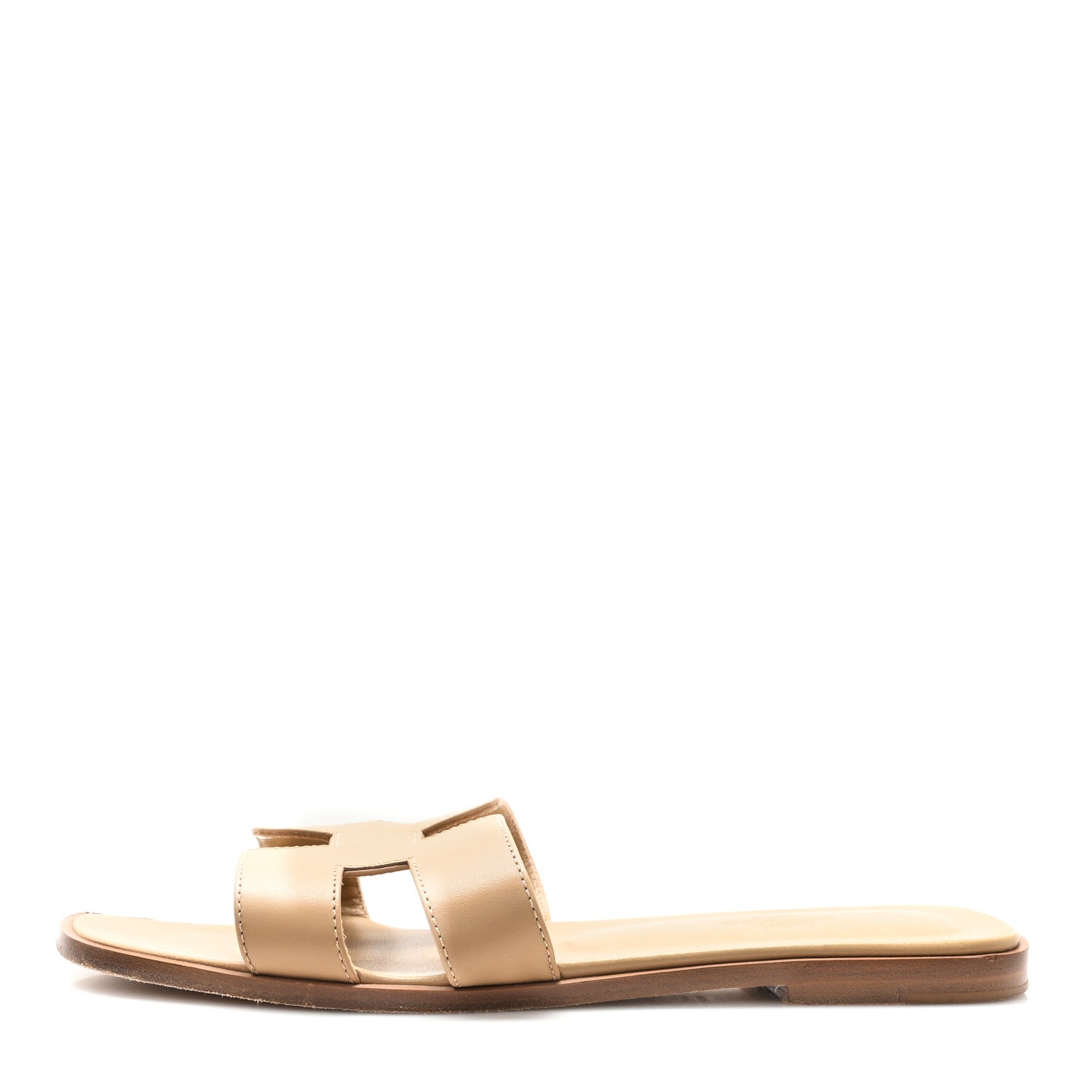 Hermes Calfskin Oran Sandals 38 Beige Albinos 1 of 10