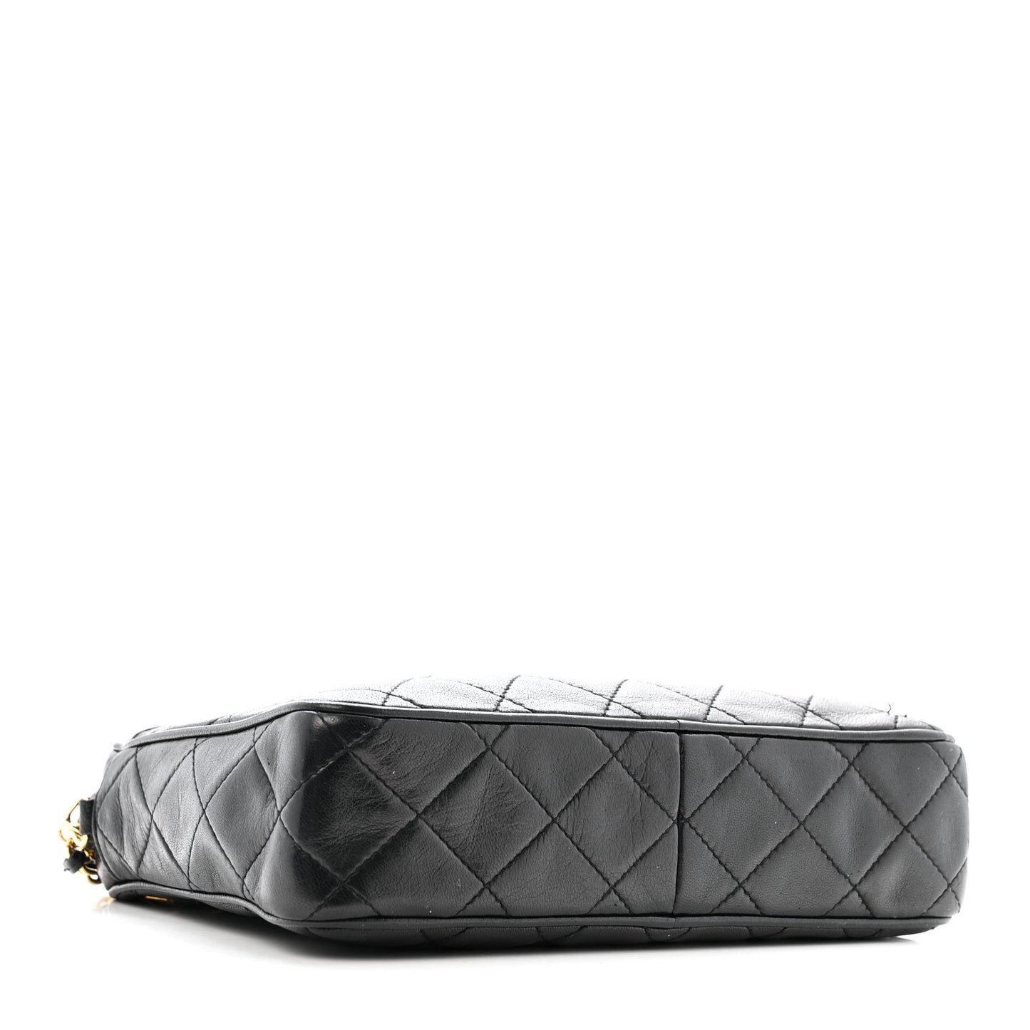 Lambskin Quilted CC Tassel Camera Case Black