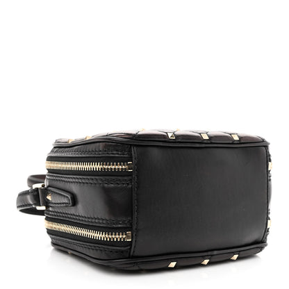 Valentino Garavani Nappa Rockstud Spike Double Zip Camera Crossbody Bag Black 4 of 11