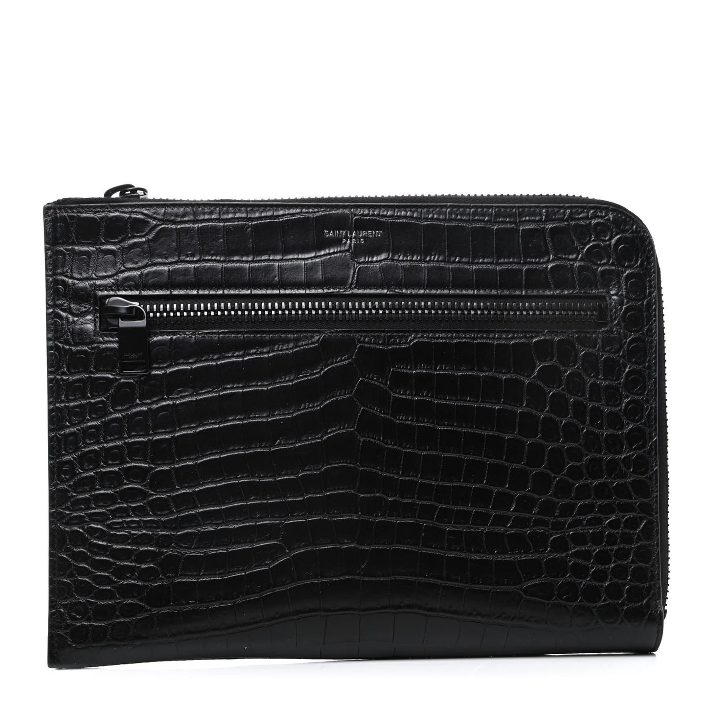 Calfskin Crocodile Embossed iPad Case Black