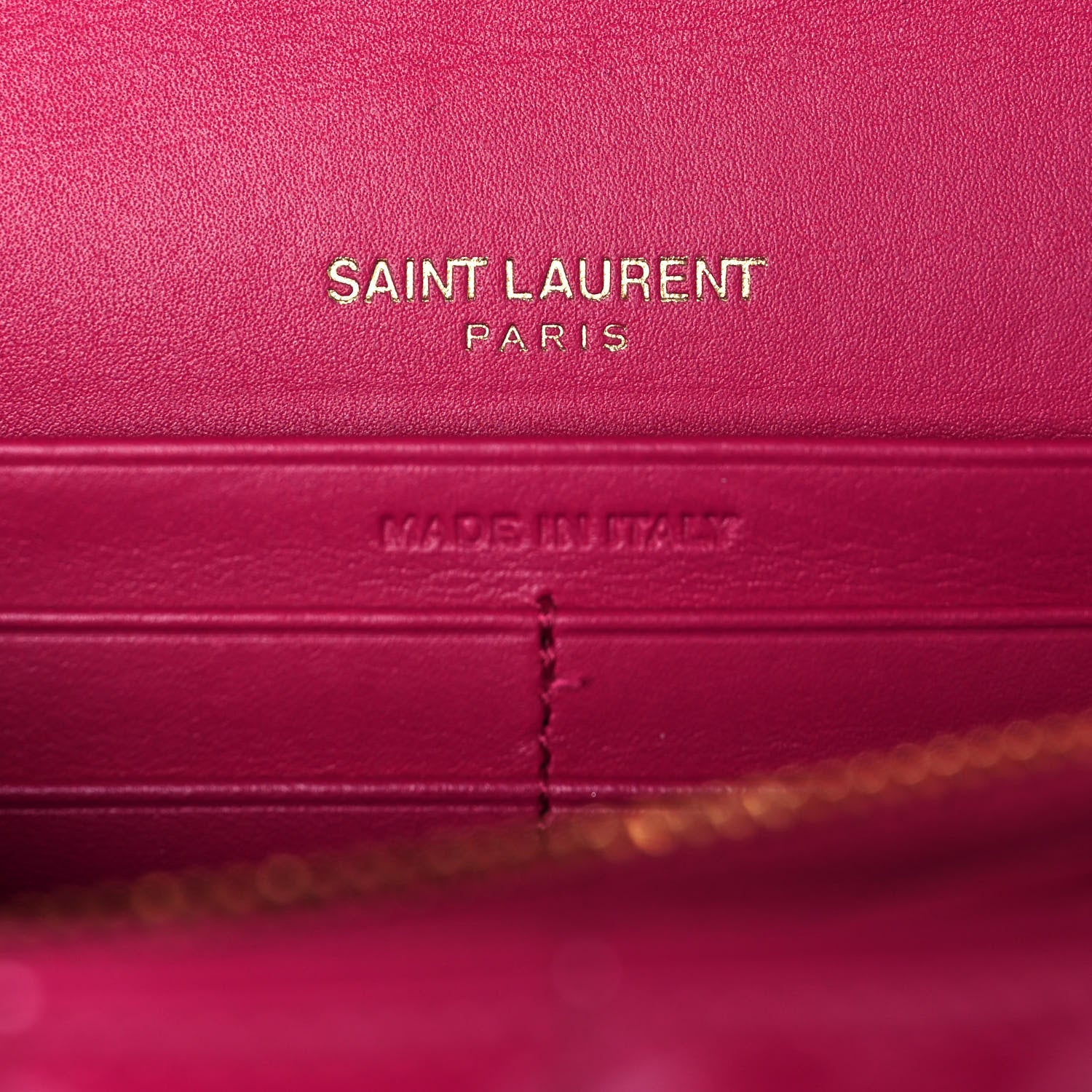 Saint Laurent Patent Matelasse Monogram Small Vicky Chain Bag Bubblegum 6 of 12
