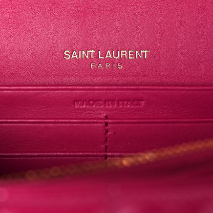 Saint Laurent Patent Matelasse Monogram Small Vicky Chain Bag Bubblegum 6 of 12