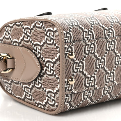 Gucci GG Shadow Monogram Super Mini Ophidia Top Handle Bowler Bag Taupe 9 of 11