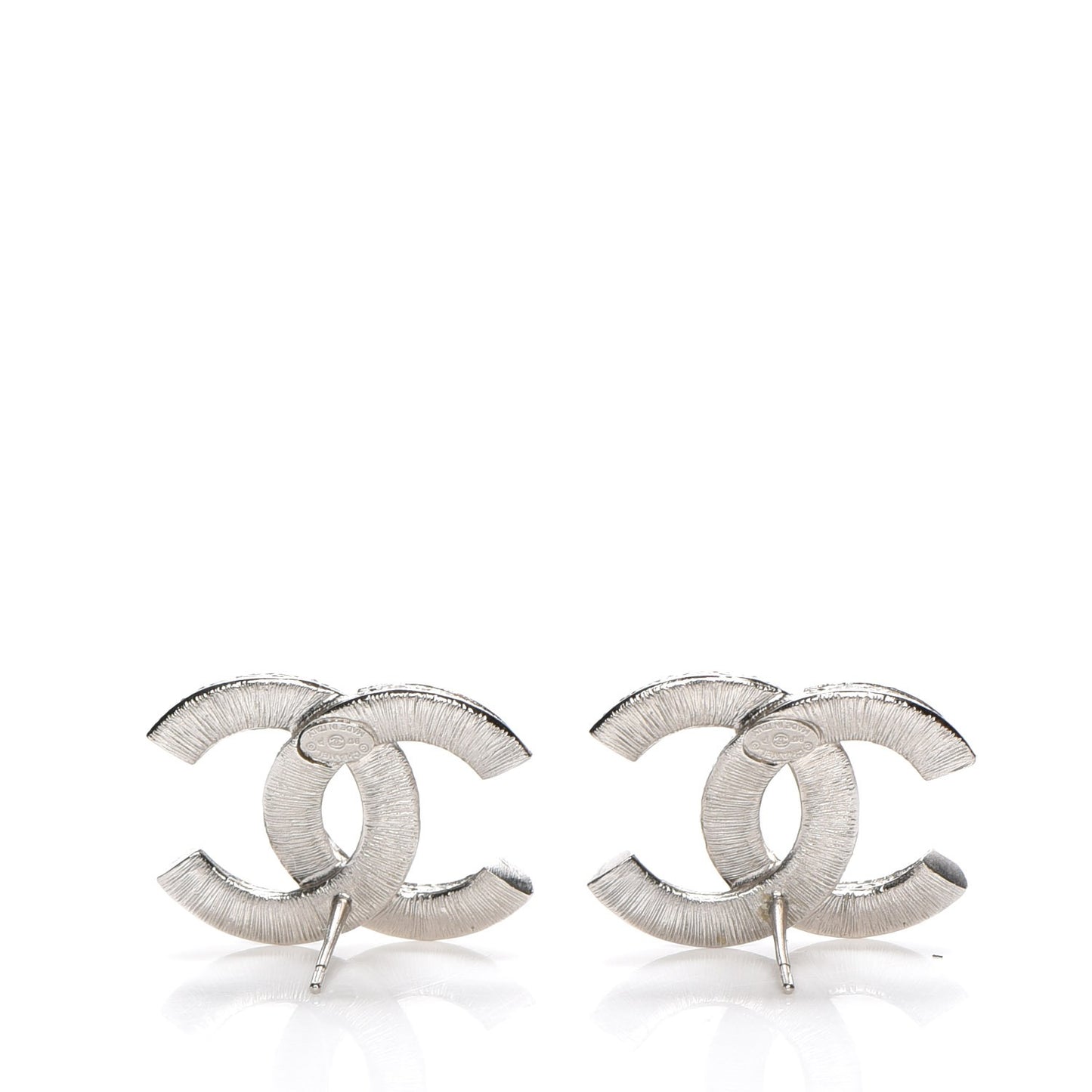 Crystal CC Earrings Silver Black