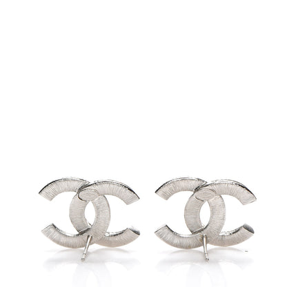 Chanel Crystal CC Earrings Silver Black 2 of 5