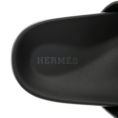 Hermes Calfskin Womens Chypre Sandals 37.5 Black 7 of 8