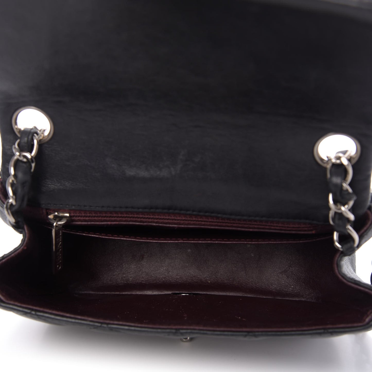 Lambskin Quilted Mini Square Flap Black