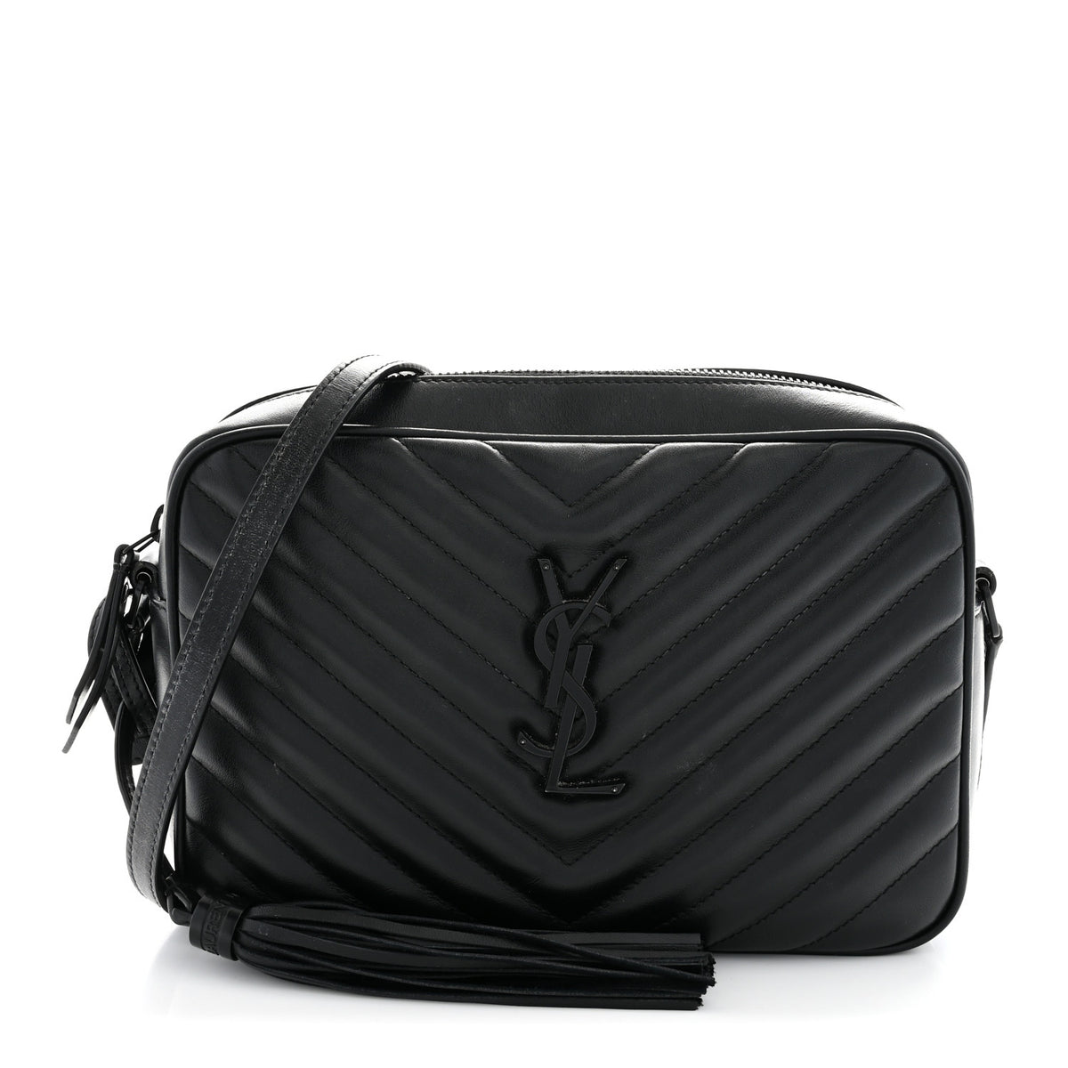 Calfskin Matelasse Monogram Monochrome Lou Camera Bag Black