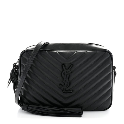 Saint Laurent Calfskin Matelasse Monogram Monochrome Lou Camera Bag Black 1 of 9