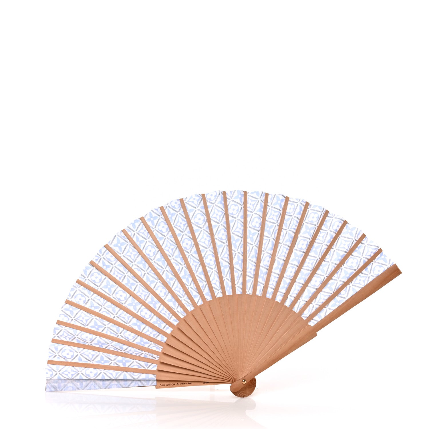 Louis Vuitton Sycamor Wood Cotton Monogram Tile Fan Blue 2 of 4