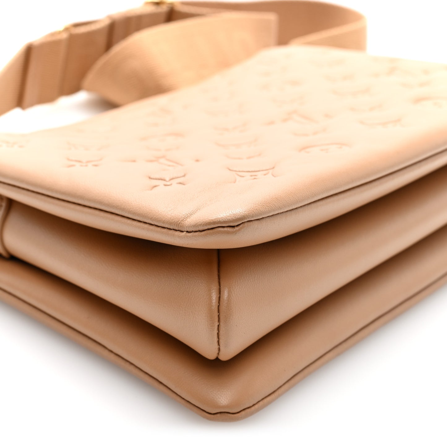 Lambskin Embossed Monogram Coussin PM Camel