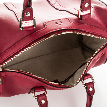 Gucci Calfskin Microguccissima Trim Medium Boston Raspberry Red 5 of 7