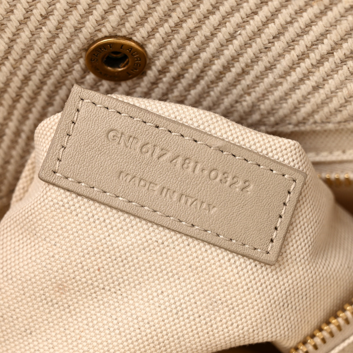 Linen Calfskin Small Rive Gauche Tote Beige Sea Salt