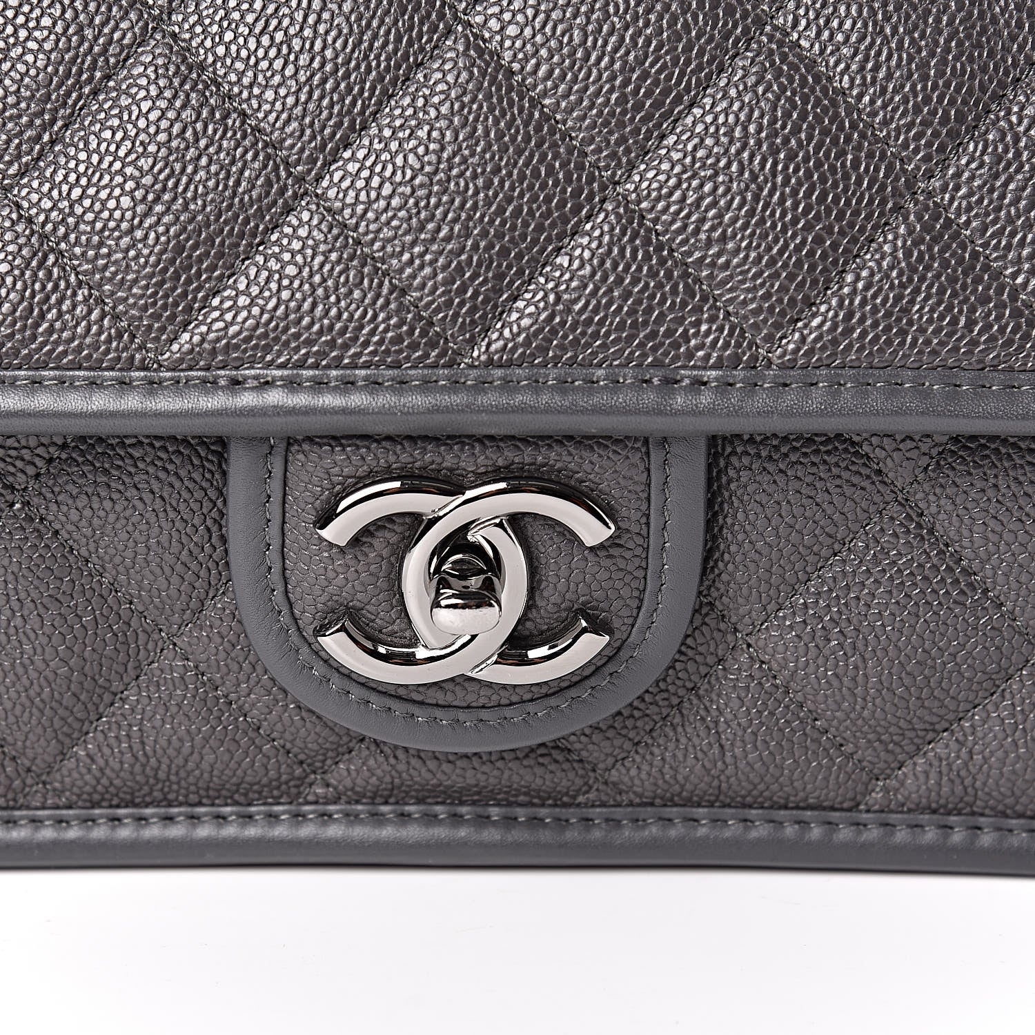 Chanel Caviar Quilted Large French Riviera Flap Dark Grey 14 of 14