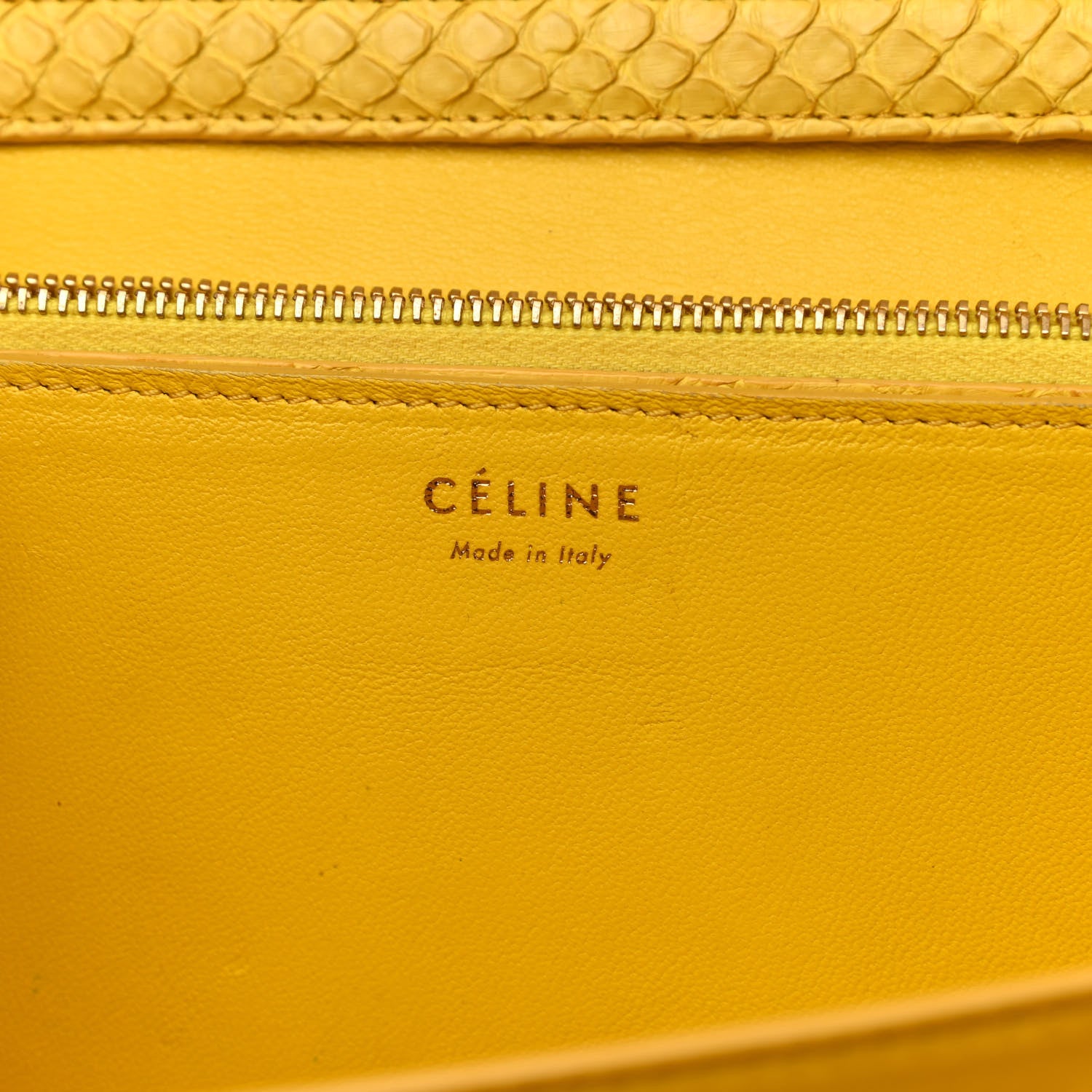 Celine Python Medium Classic Box Yellow 5 of 10