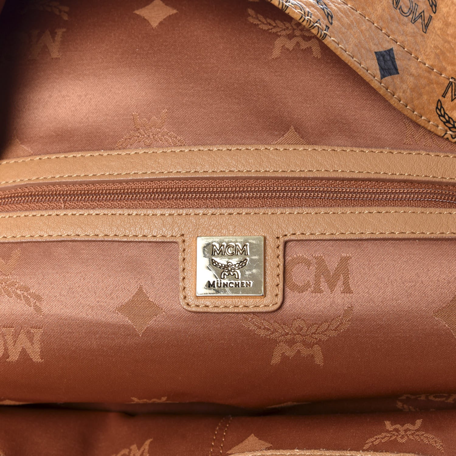 MCM Visetos Medium Sprinkle Stud Stark Backpack Cognac 5 of 8