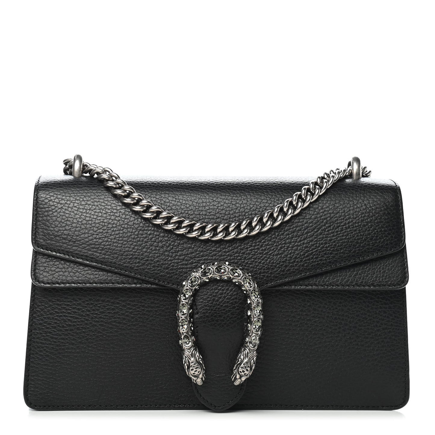 Pebbled Calfskin Small Dionysus Shoulder Bag Black