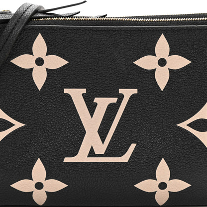 Louis Vuitton Empreinte Monogram Giant Double Zip Pochette Black Cream 17 of 23