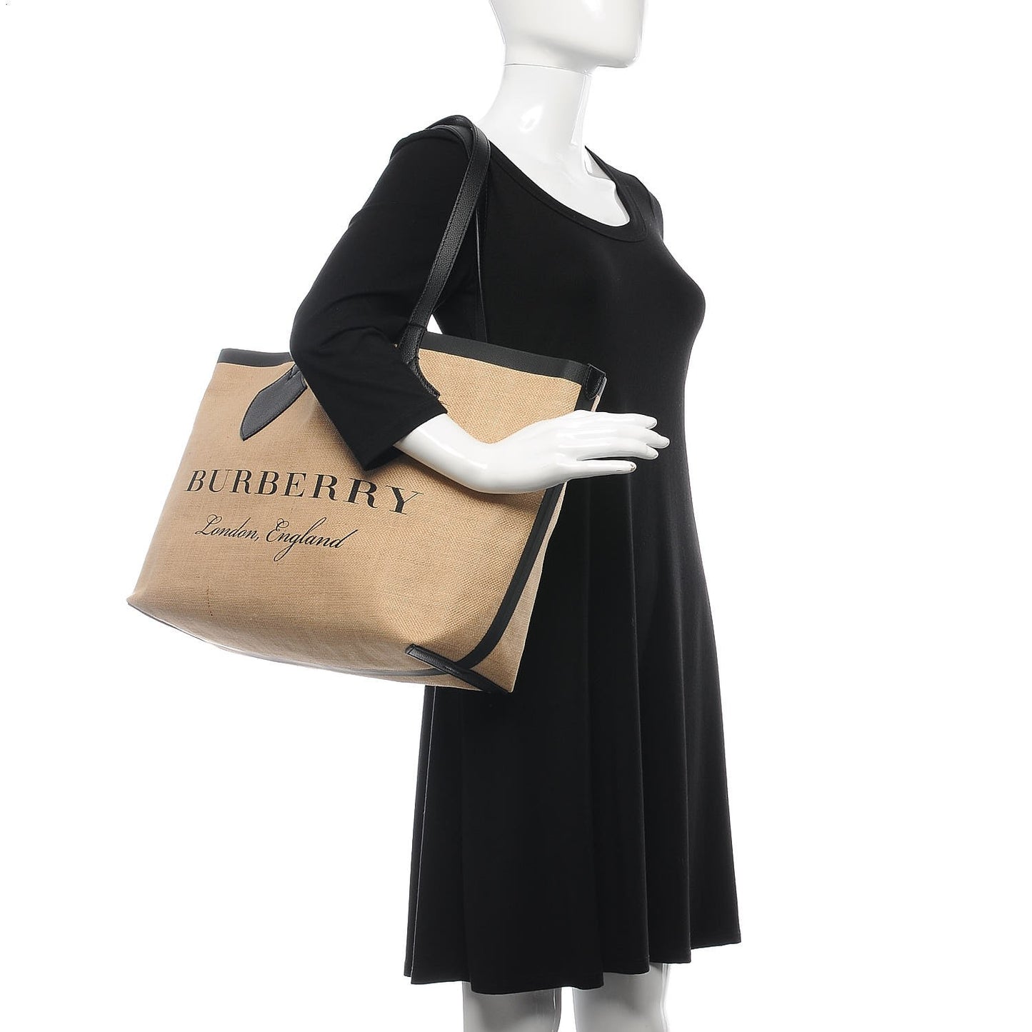 Raffia Logo Print Medium The Giant Reversible Tote Black