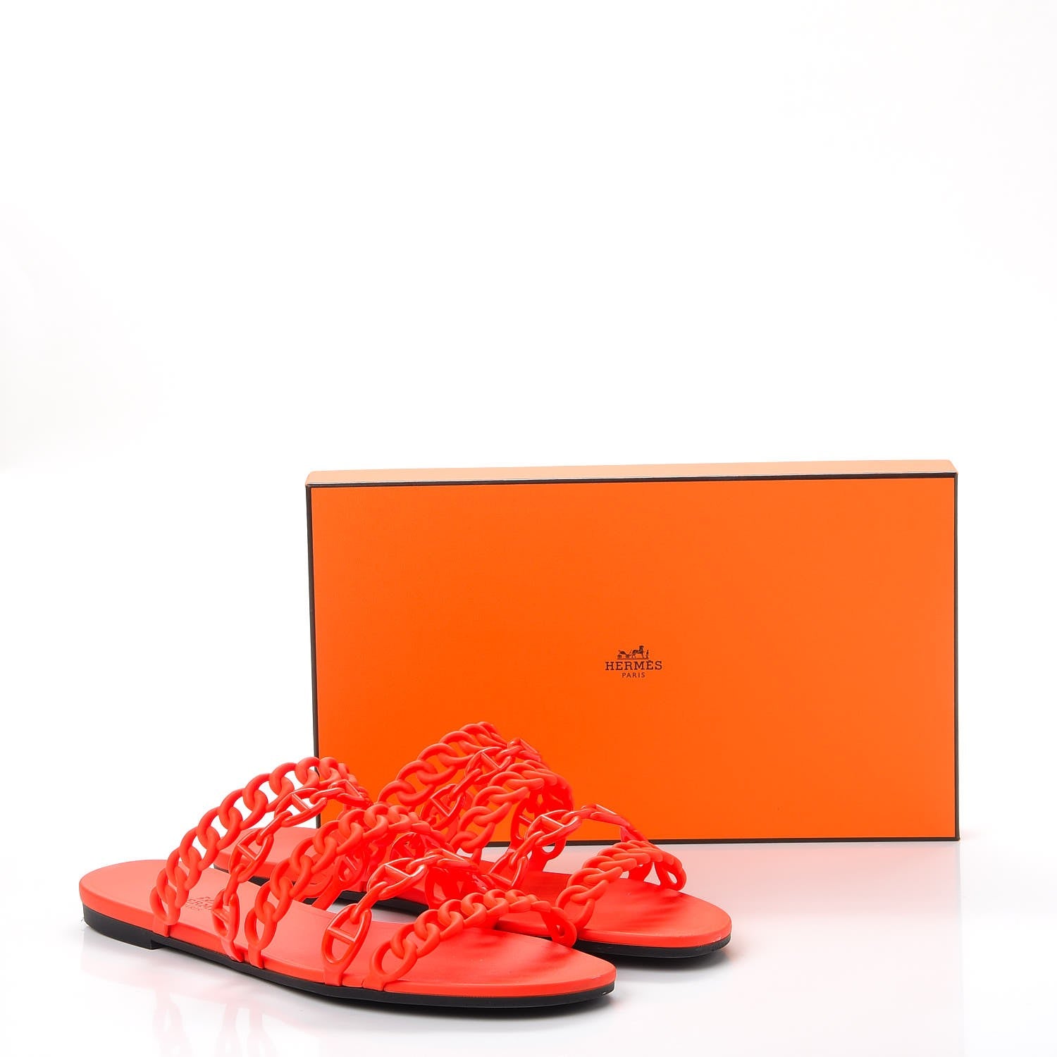 Hermes Rubber Chaine d'Ancre Nude Sandals 39 Pavot 13 of 13