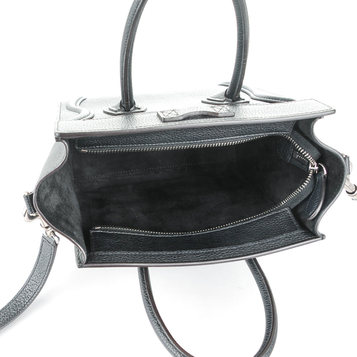 Celine Drummed Calfskin Nano Luggage Black 5 of 12