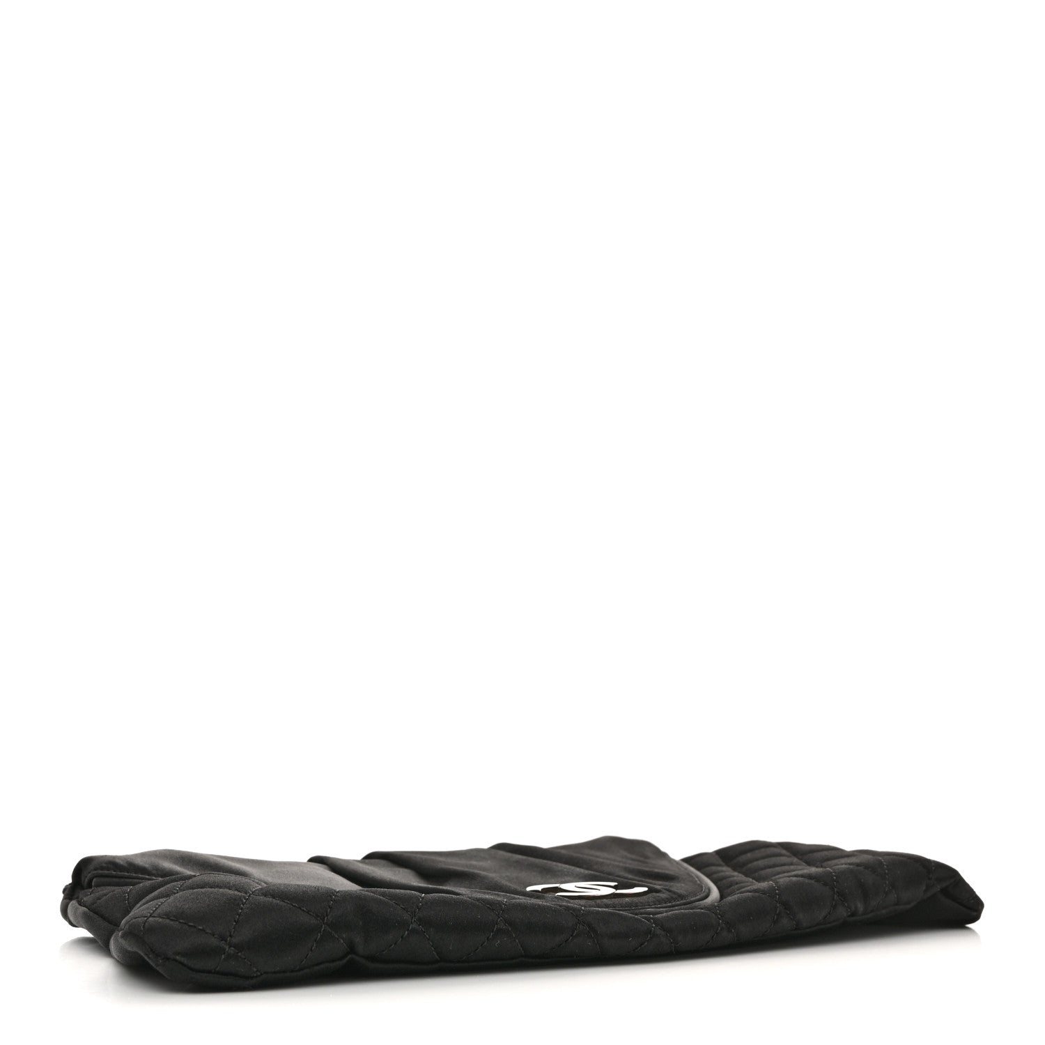 Chanel Satin Quilted Flap Clutch Black 4 of 8