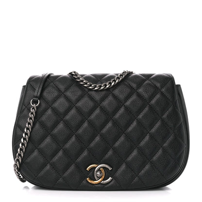 Chanel Calfskin Quilted Casual Pocket Messenger Flap Black 1 of 11