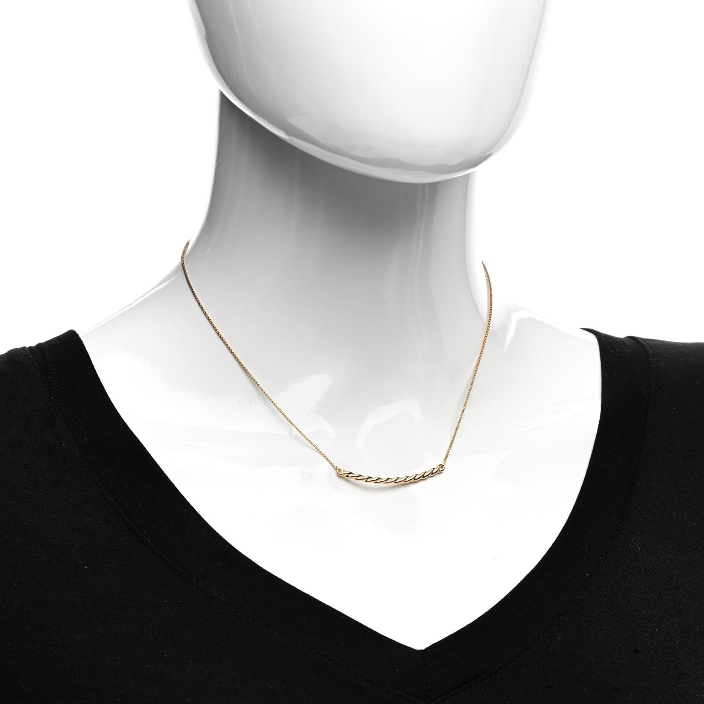 18K Yellow Gold Petite Station Pendant Necklace