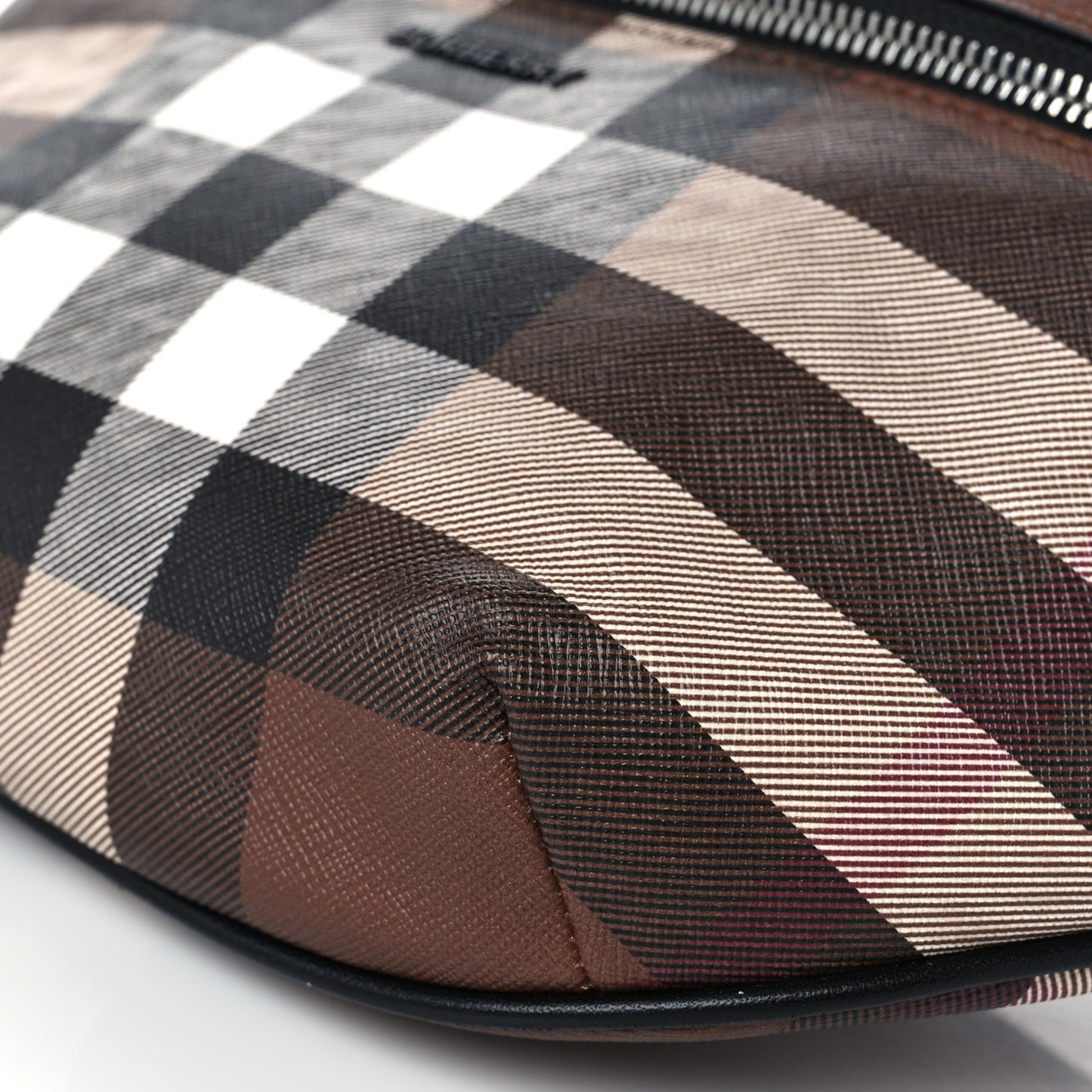 E-canvas Check Cason Bum Bag Dark Birch Brown