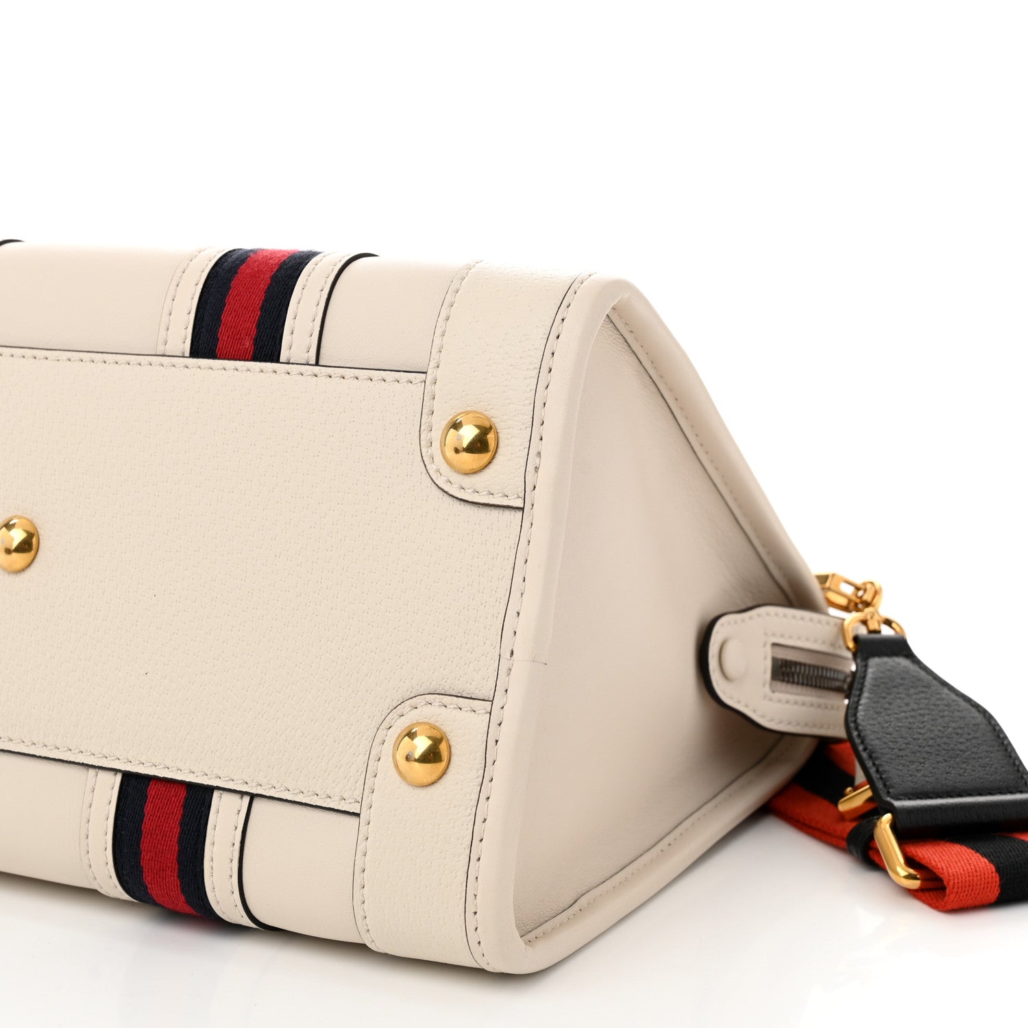 Gucci Koi Calfskin Medium Bauletto Duffle Top Handle Bag White