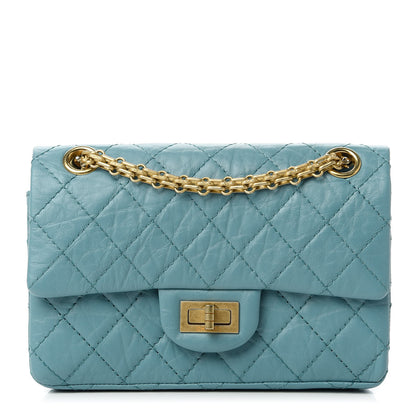 Chanel Aged Calfskin Quilted 2.55 Reissue Mini Flap Blue 1 of 12