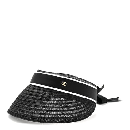 Chanel Abaca Cotton Ribbon Visor M Black 1 of 8