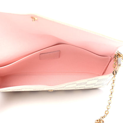Louis Vuitton Damier Azur Pochette Felicie Chain Wallet Rose Ballerine 4 of 4