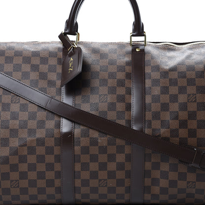 Louis Vuitton Damier Ebene Keepall Bandouliere 55 7 of 22