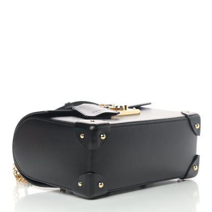 Gucci Calfskin Small Padlock Bamboo Shoulder Bag Black 3 of 4
